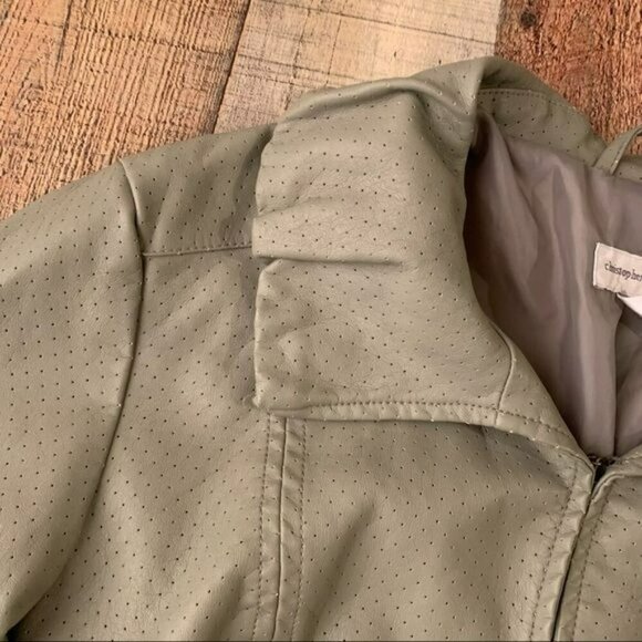 Christopher and banks green faux leather clasp closure lightweight jacket - L - Picture 8 of 9